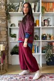 Sunday Morning Relaxed Sweatshirt Grey & Burgundy